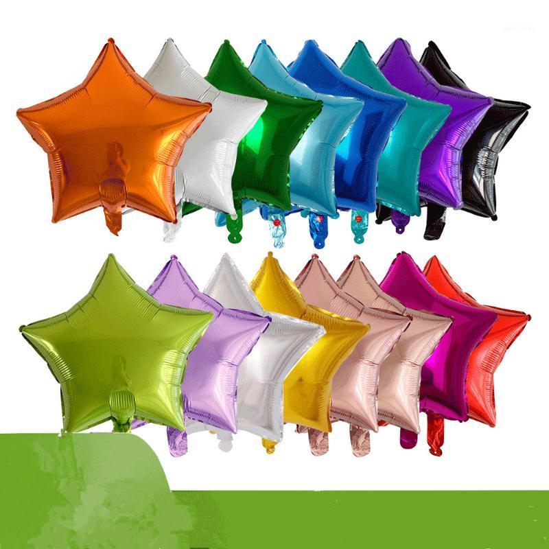 

Party Decoration 18 Inch Five-Pointed Star Monochrome Birthday Wedding Holiday Event Layout Light Version Aluminum Film Ballons