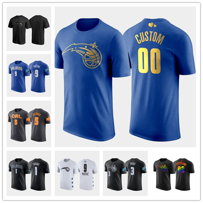 

Custom Mens women youth orlandomagic1 pennyhardaway white blue Throwback City Basketball T-Shirt jersey