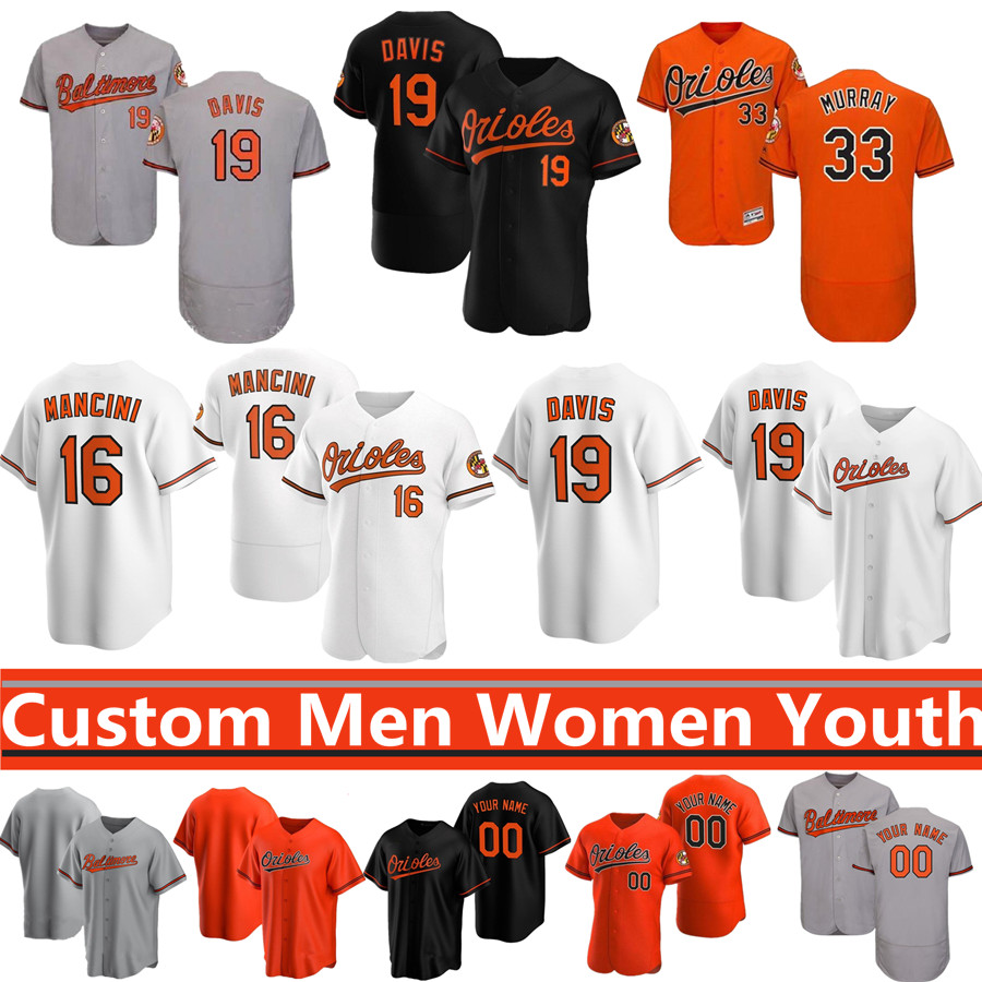 

Orioles baseball Jersey 2021 8 Cal Ripken Jr. 33 EDDIE MURRAY 6 Ryan Mountcastle 31 Cedric Mullins 16 Trey Mancini 19 Chris Davis 32 Matt Harvey 21 Austin Hays jerseys, Women's color 4