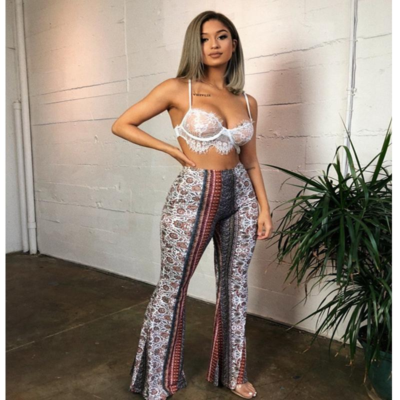 

Women' Pants & Capris Lugentolo Vintage High-rise Flared Women Summer Fashion High Elastic Skinny Bottoms, Red