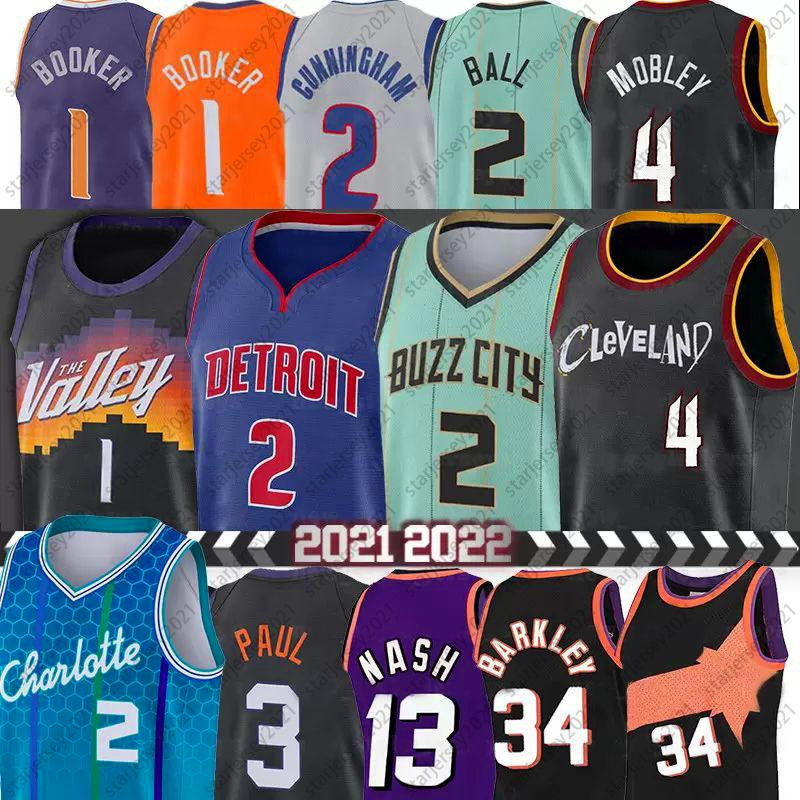 

Cade 2 Cunningham Basketball Jerseys LaMelo 2 Ball Evan 4 Mobley Devin 1 Booker Gordon 20 Hayward Collin 2 Sexton Jersey, Men
