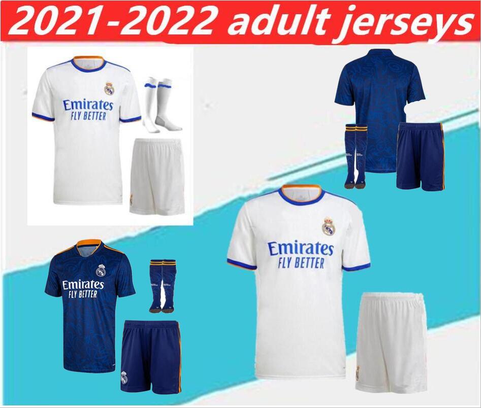 

2021/2022 football Real Madrid soccer jersey 2021 camiseta de futbol HAZARD BENZEMA ISCO MODRIC footbal kits, Adult