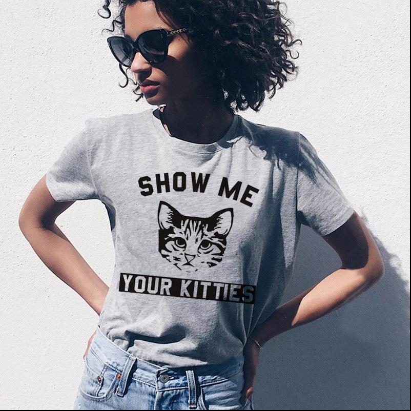 

cat print womens t shirt women short sleeve o neck loose tshirt summer tee camisetas mujer, White