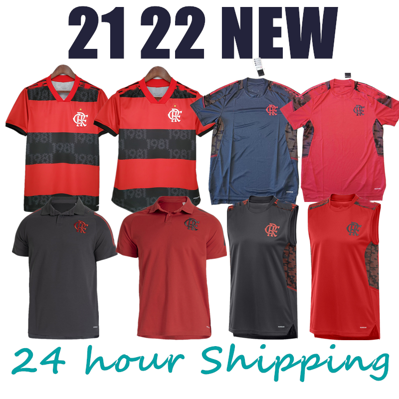 

21 22 Flamengo soccer jersey POLO vest shorts DE ARRASCAETA football shirts kids kit GERSON uniform Camisa 2022 Flamengo training Feminina, White;black