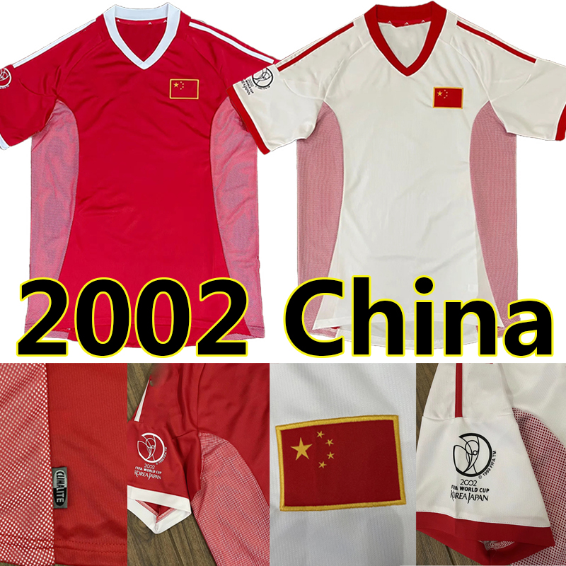 

2002 China Retro soccer jerseys National Team 2021 2022 Men home red away white Football shirts third black dragon Vintage Jersey Uniforms Chinese, China 2002 home