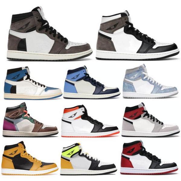 

Travis Scotts 1 1s Basketball Shoes Sneakers Jumpman Men Women High OG Dark Mocha Hyper Royal Prototype Bordeaux Pollen Shadow Seafoam, Beige
