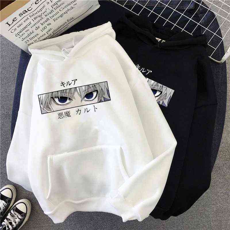 

HXH Hunter X Hunter Hisoka Kurapika Hoodies Men Killua Zoldyck Devil Eye Sweatshirts Anime Hip Hop Hoody Streetwear Tops Male Y1109, Baih