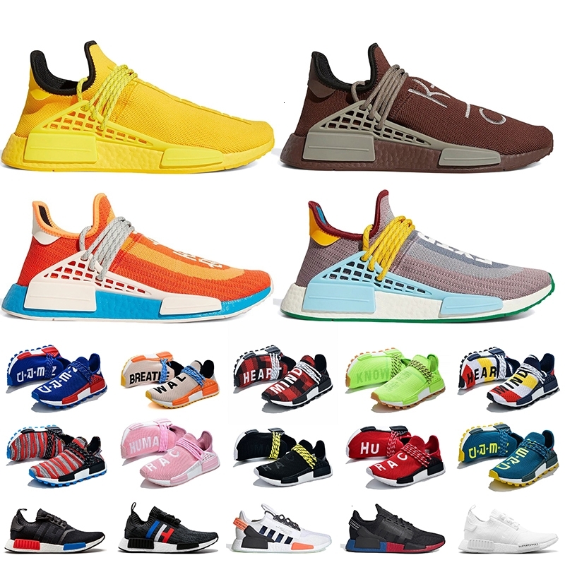 

Hu Trail Pharrell Williams Human Races Running Shoes Big Size 12 Yellow Orange BBC NMD Shoes R1 V2 Human Race Trainers Sneakers, #20 human race 36-47