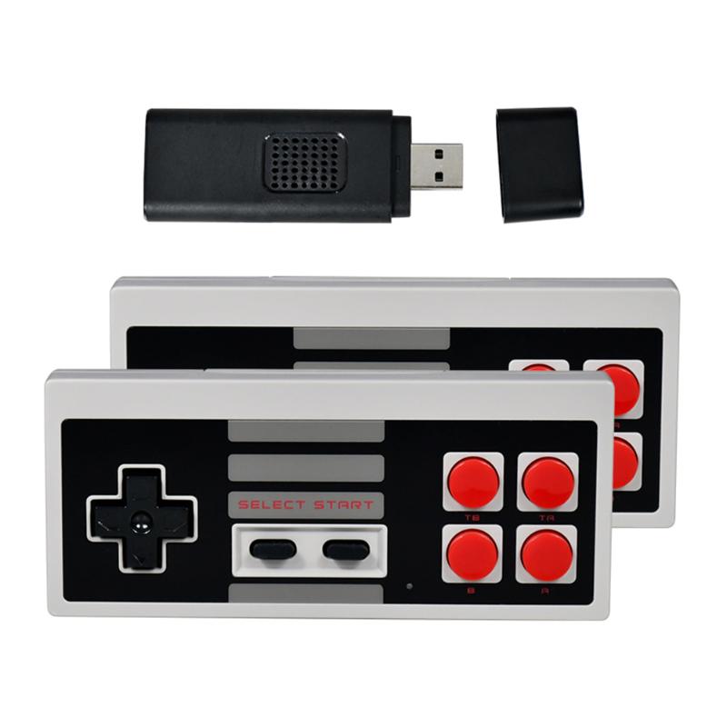 

Portable Game Players Powkiddy PK02 TV Console Stick 8 Bit Wireless Controller Build In 620 Classic Video Games Player Handle