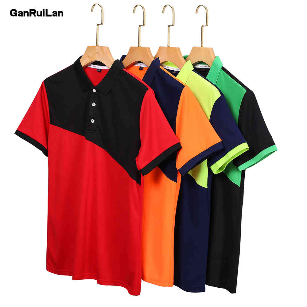 

Men Short Polo Shirts France Homme Polo Classic Park Patchwork Casual Tops Polyester Comfortable Men Tees Clothing HM-0952 210518, Red color