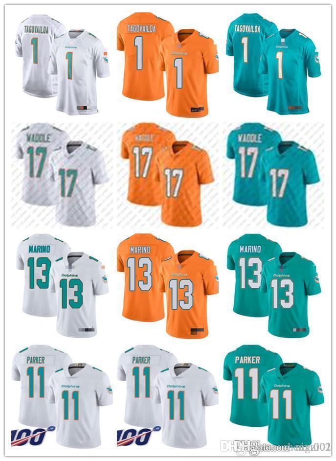 

Men Women Youth Miami Dolphins 13 Dan Marino 29 Minkah Fitzpatrick 11 DeVante Parker 17 Jaylen Waddle 1 Tua Tagovailoa Football Jers, Black;red