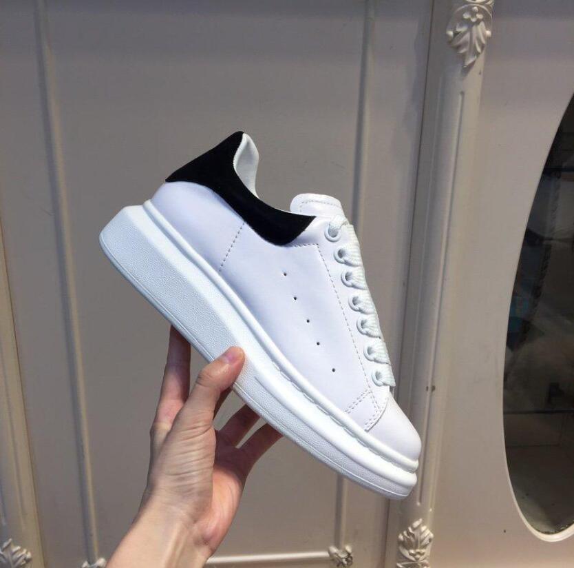 

With Shoe Box Top Quality Mens Womens Blue Velet Back Platform Sneakers White Genuine Leather Trainers Comfort Pretty Girl Wholesale Style C, Black