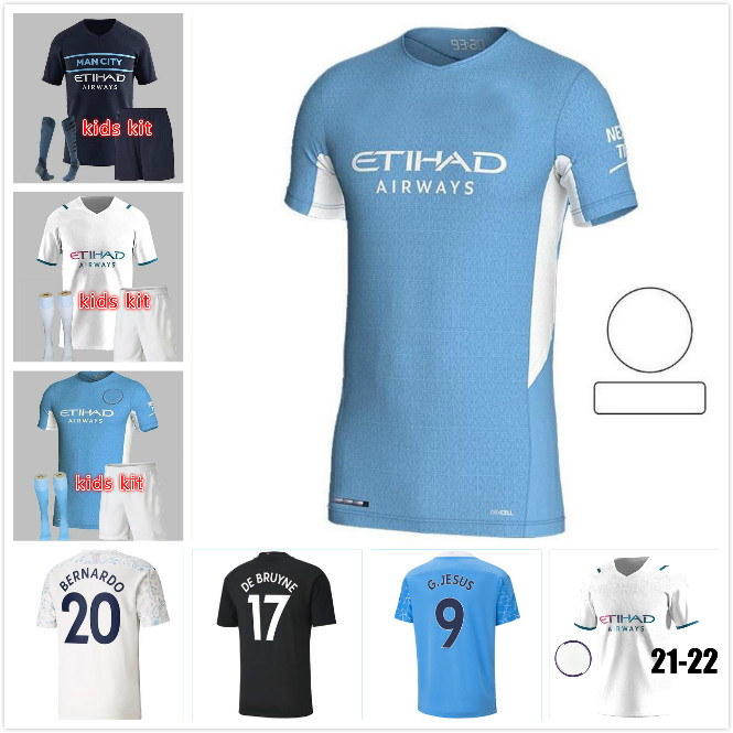 

2021 2022 Manchester soccer jerseys tops 20 21 22 G. JESUS STERLING FERRAN DE BRUYNE KUN AGUERO football shirts uniform, Black;yellow