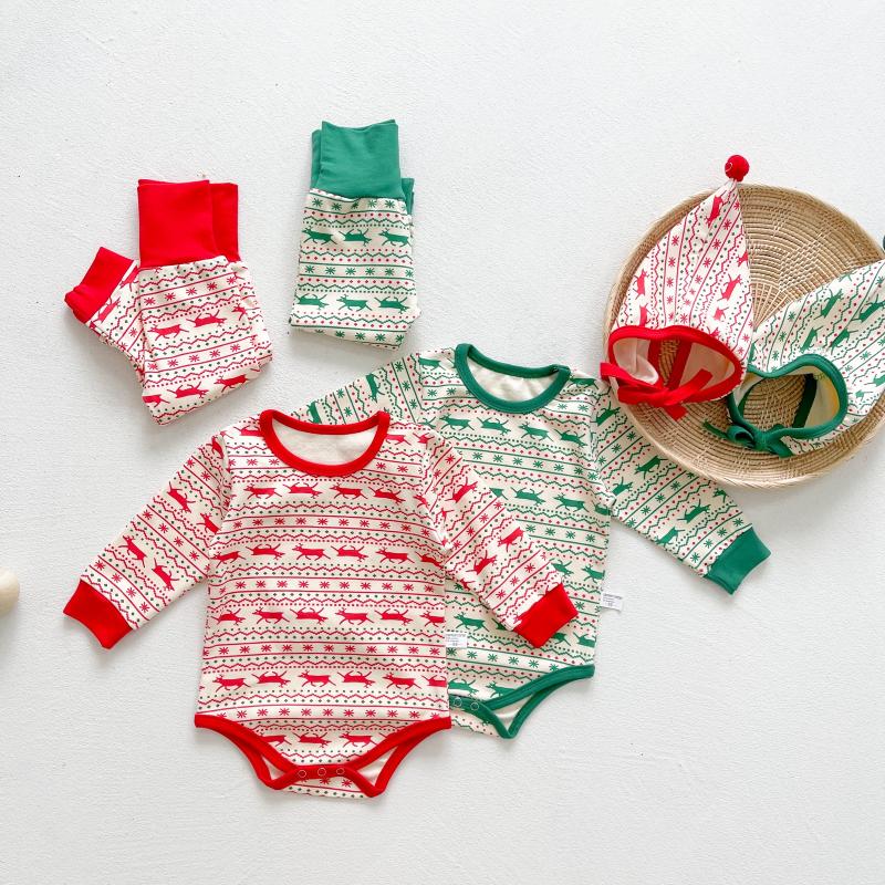 

Clothing Sets Ma&Baby 0-24M Christmas Born Infant Baby Girl Boy Clothes Set Deer Print Long Sleeve Rompers Pants Hat Xmas Outfits, White