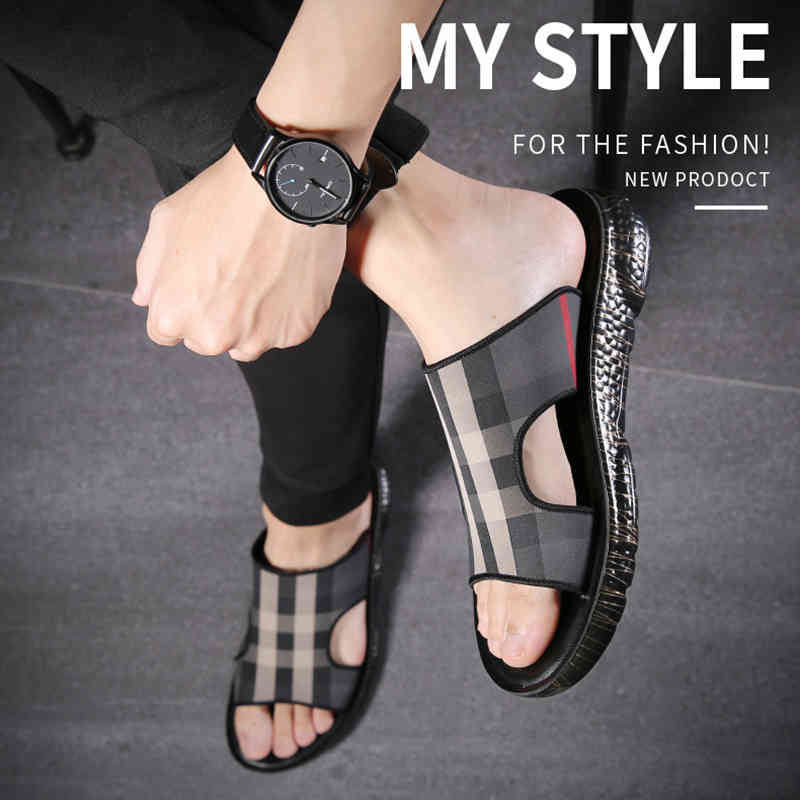 

dress shoes homme bathroom anti-slip slippers fashion beach shoes brand summer flip flops soft men sandals man indoor slides okoj, Black