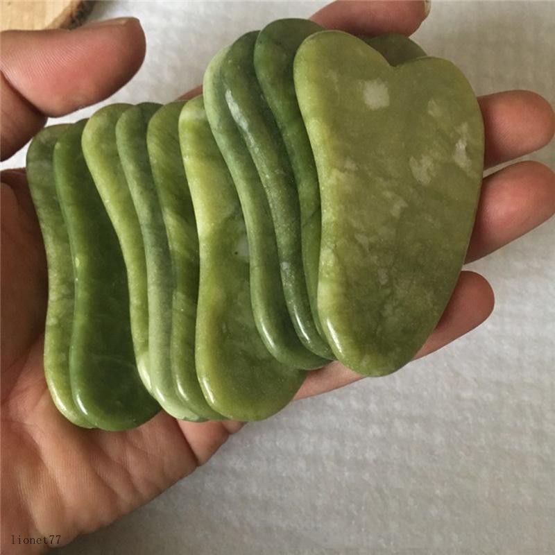 

Home Health Gua Sha Set Natural stone Green Jade GuaSha Board Massager for Scraping Therapy Jades Roller