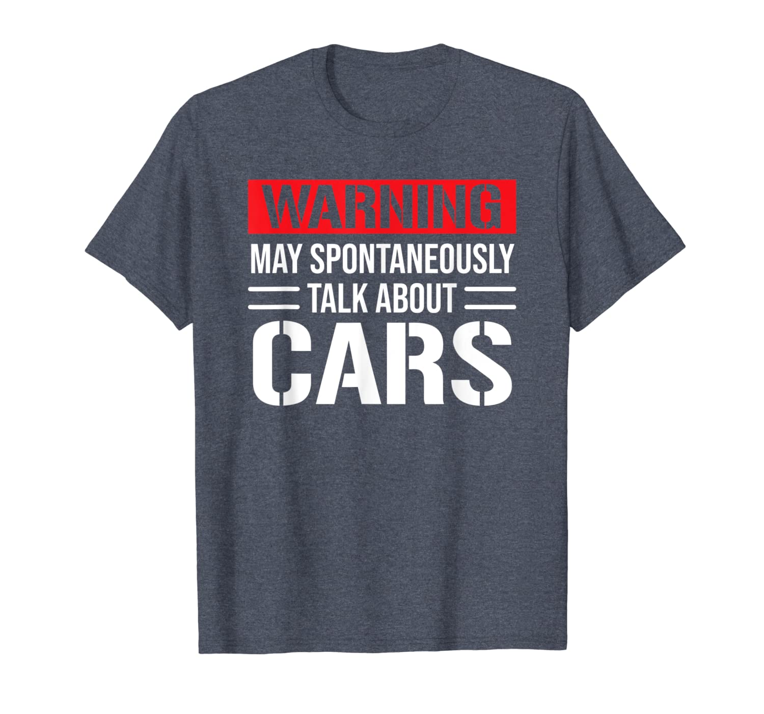 

warning may spontaneously talk about cars mechanic t-shirt, White;black