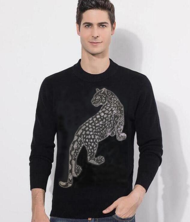 

2021 Men Brand Male Rhinestone sweater Casual outerswear S- Drop Shipping, Beige