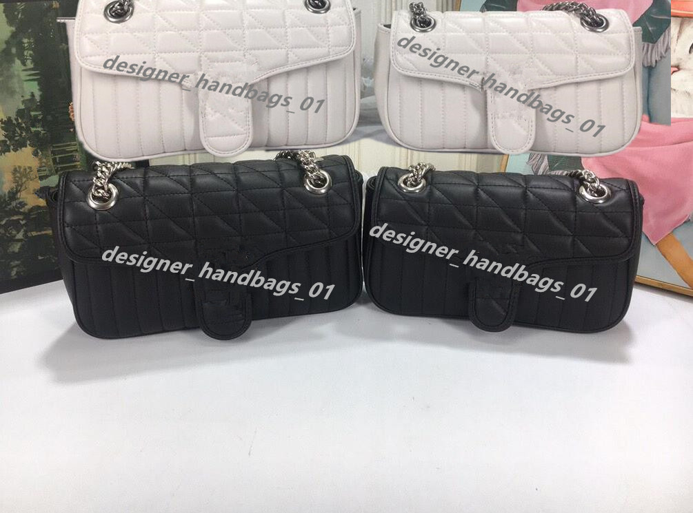 

top luxurys designers bags Marmont Designer Vintage Silver Hardware handbags lady Genuine leather handbag letters shoulder bag high quality 443497 030220, Black