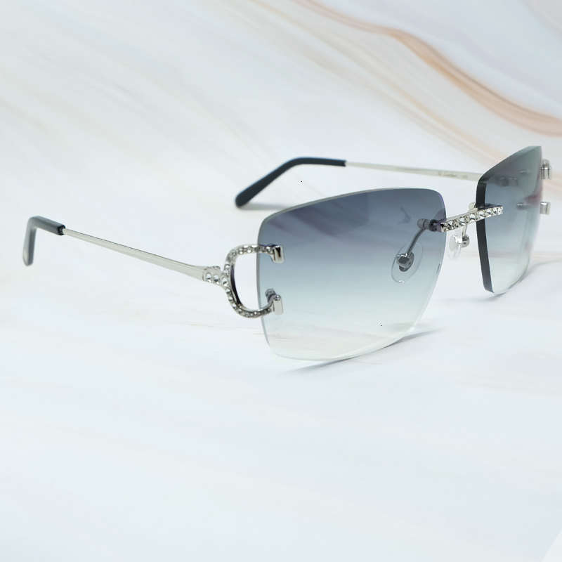

Sunglasses Gentlemen Iced Out Designer Vintage Carter Diamond Sunglass Wire C Strass Shades for Women Luxury Lents 00 Muj, White;black