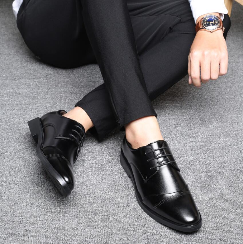 

2022 Men Shoes Suits Business-Dress Oxfords Classic Mazefeng Men's Fashion Lace-Up, Black