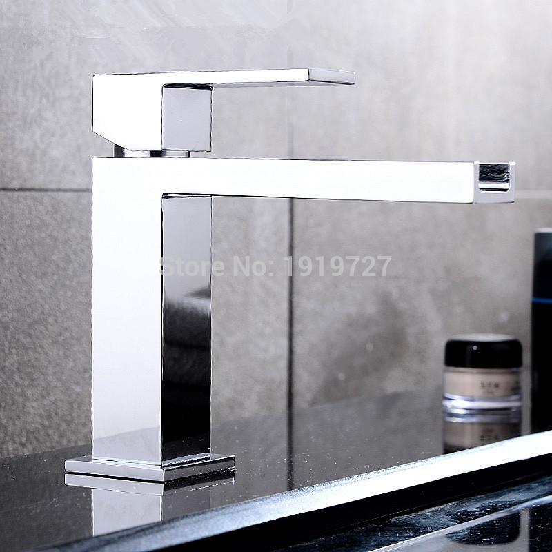 

Vidric Luxurious Exclusive Design Unique Shape Square Metal Single Lever Waterfall Faucet Lavatory Wash Wels Bathroom Mixer Sink Faucets