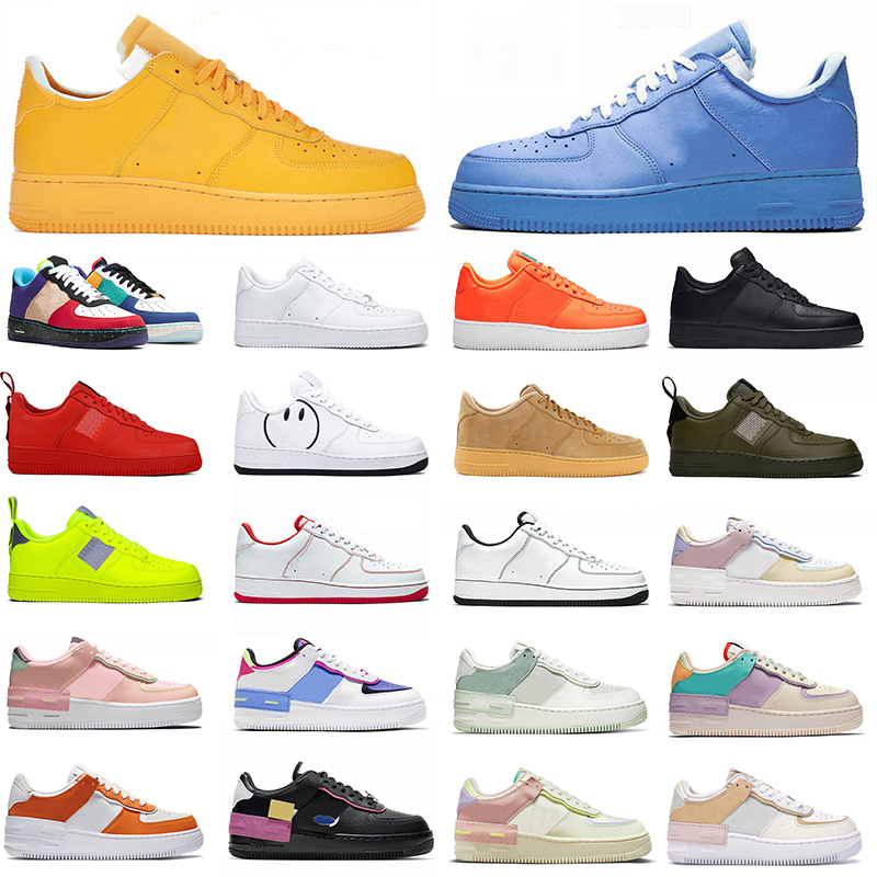 

Nik Shadow One Air Forces 1 Original Casual Shoes Mens Airforces MCA MOMA Black White Off Utility Trainers Low Flax Womens JDI Leather Designer Sneakers, C27 36-40 sapphire