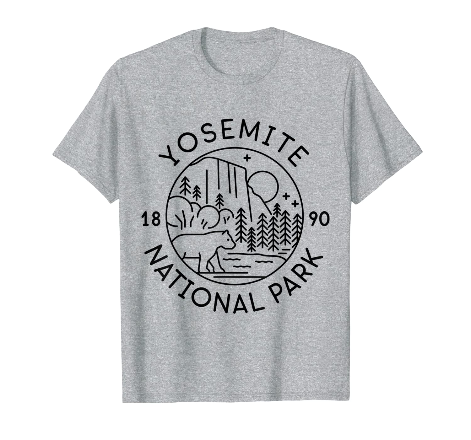 

Yosemite National Park 1890 California T-Shirt, White;black