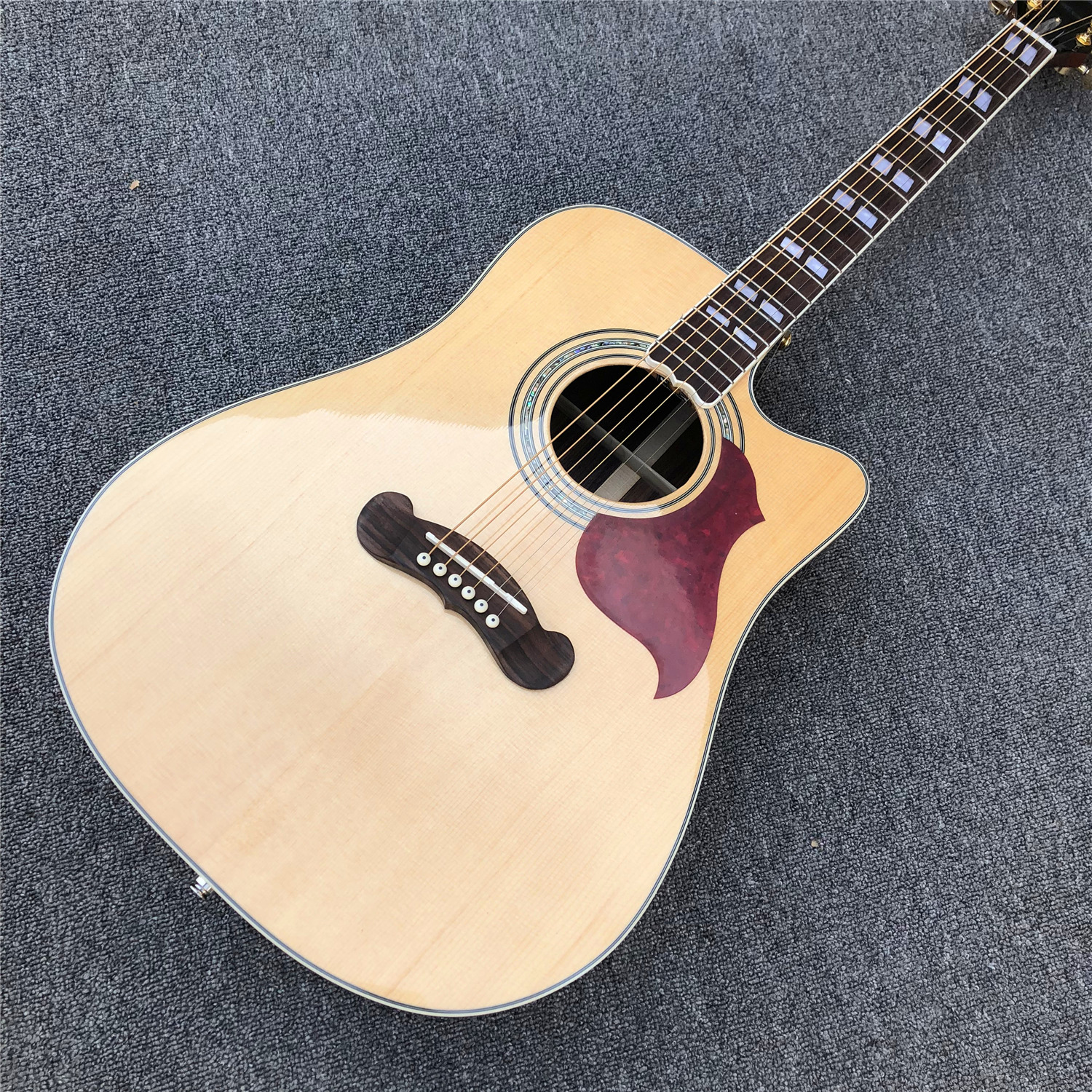 

41" Solid Spruce Cutaway Songwriter Acoustic Guitar Rosewood Back and Sides Studio Deluxe Electric Guitarra
