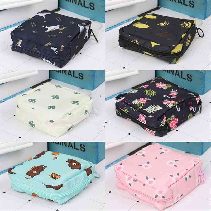 

portable sanitary pads large capacity cosmetic bag travel napkin storage pouch makeup bags