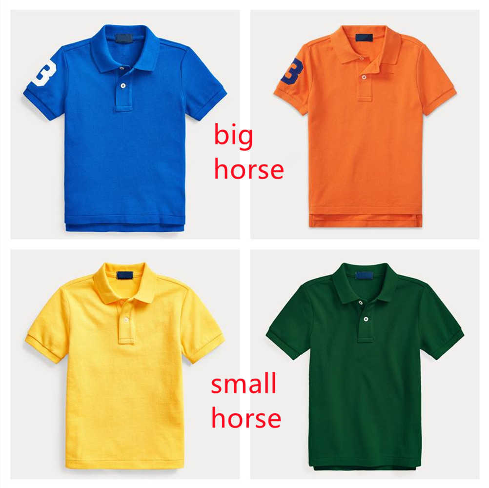 

Kids Polos T Shirt Summer Boy Girl Comfortable Classic Baby Polo Tees Clothing Breathable Solid 8 Colors T-shirts pony Short sleeve embroide, Pink