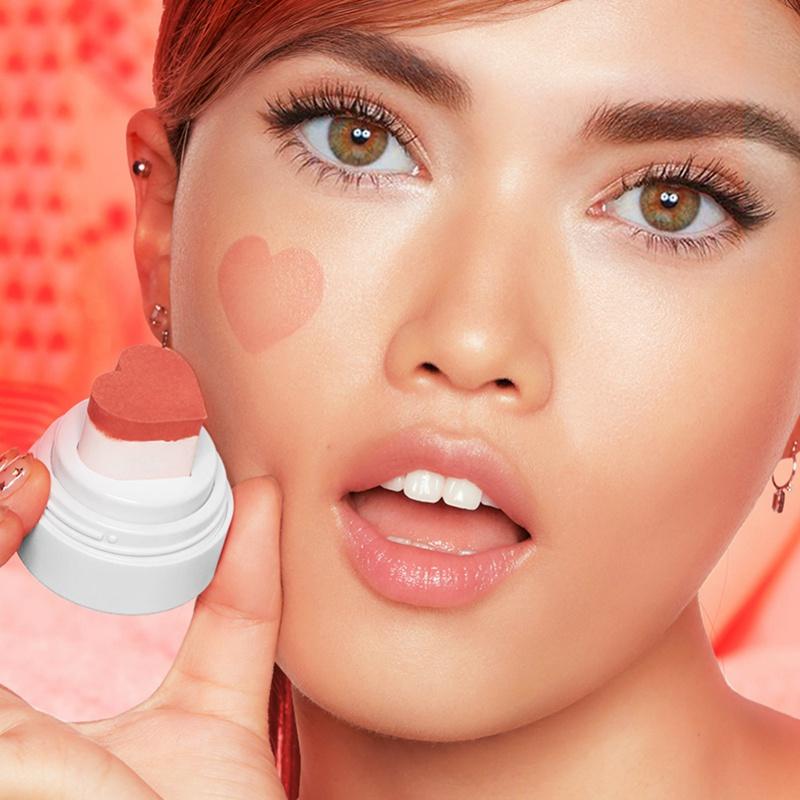 

Blush Cute Air Cushion Heart Shape Brighten Funny Natural Color Red Orange Face Cheek Contour Make Up Blusher N