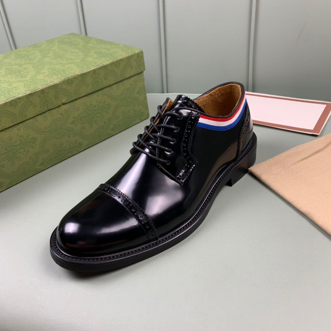 

Fashion Men's Designer Loafers Genuine Leather Formal Men Brand Office Wedding Dress Shoes Lace-up Casual Flats Size 38-44, Black