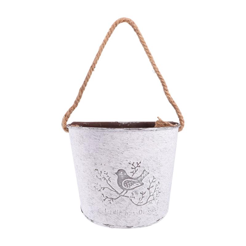 

Bucket Flower Stand Holder Wall Ornament Plant Display Rack For Home Office Planters & Pots
