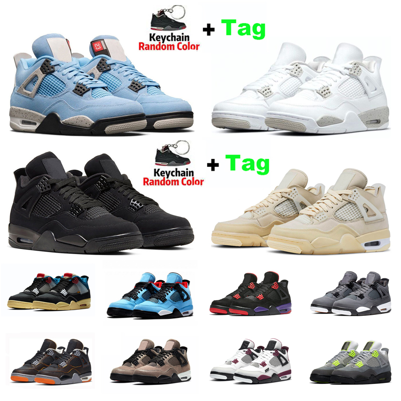 

Jumpman 4 4s Men Women Basketball Shoes University Blue Mens Sneakers Womens White Oreo Sail Taupe Haze Black Cat Cement Outdoor Sports, #4 white sail