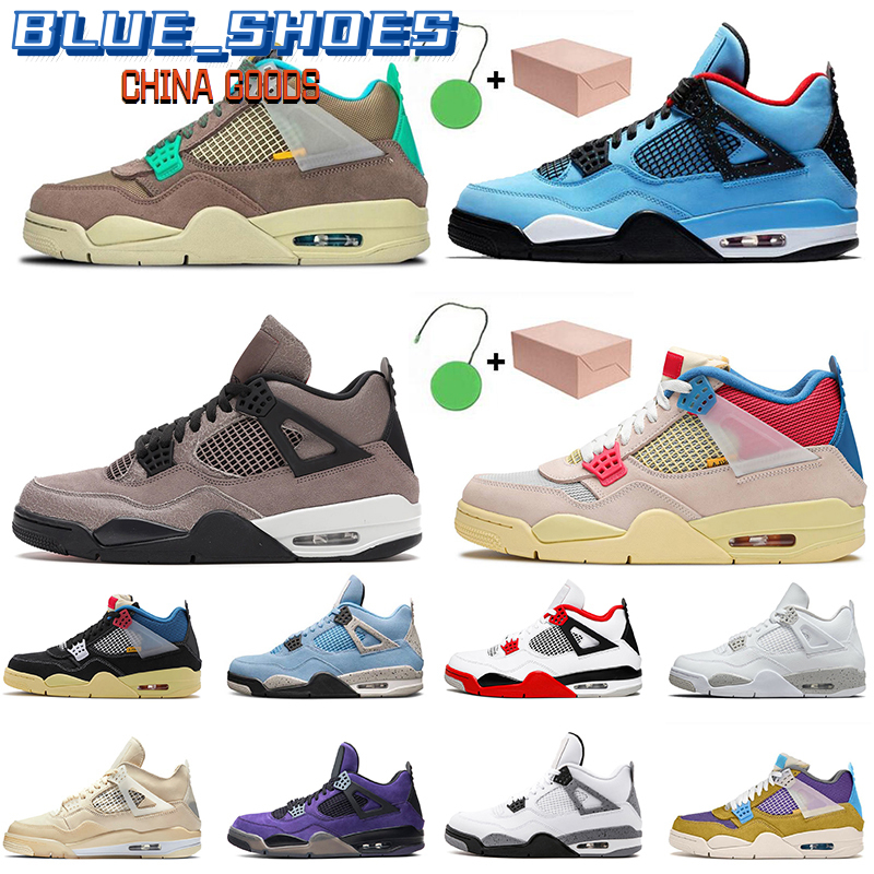 

2021 Fashion Women Mens With Box Jumpman 4 4s Basketball Shoes Travis Scotts Cactus Jack Desert Moss Sneakers University Blue Guava Ice, Item49 unions 36-47