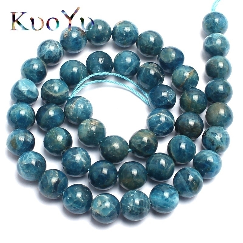 

Natural Genuine Blue Ocean Apatite Gem Stone Round Loose Beads For Jewelry Making 15"inch 6/8/10mm DIY Bracelet Necklace