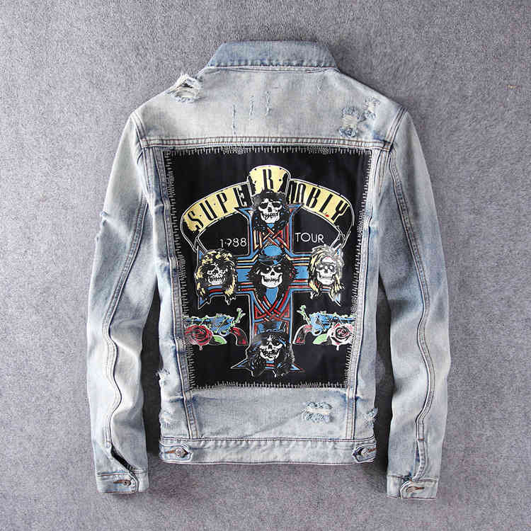 

men's jackets jaqueta de jeans masculina harajuku, casaco ganga lavado para homens, estilo rock, azul Ã­ndigo, vintage y7x3, Black;brown