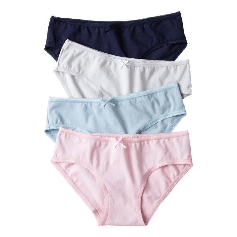 

Women's Panties AWAYTR 6pcs Low Waist Briefs Cotton Sexy Bow Lace Sweet Fashion Solid Color Girl's Underwear Lingerie, 6pcs-c-random color