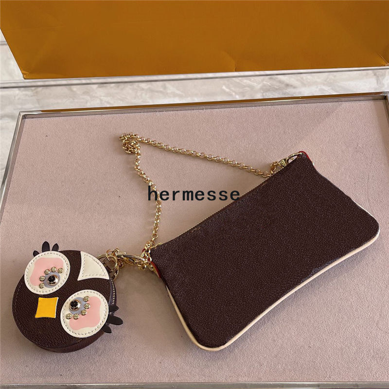 

Fashion Womens Bags Messenge Bag Handbag 2 Pieces Lady Cute Owl Shoulder Bag Wallet Purse Flower Bag With Box