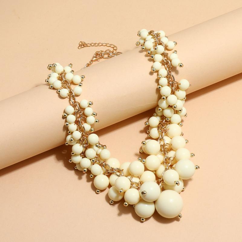 

Chokers Juorest Women Chocker Necklace Luxury Resin Bohemia Sweater Pendant Casual White Adjustable Jewelry Vintage