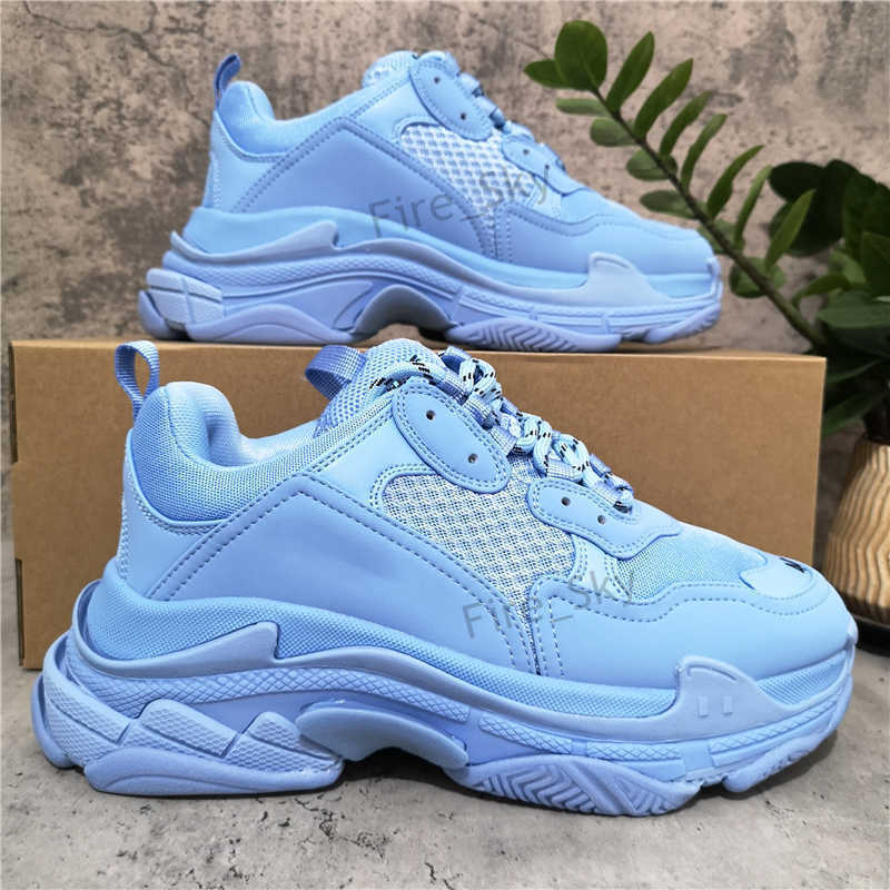 

Top Quality Triple S Mens Womens Casual Shoes Colorful White Black Blue Low Make Old Combination Boots Sports Size EUR 36-45, Colour-26