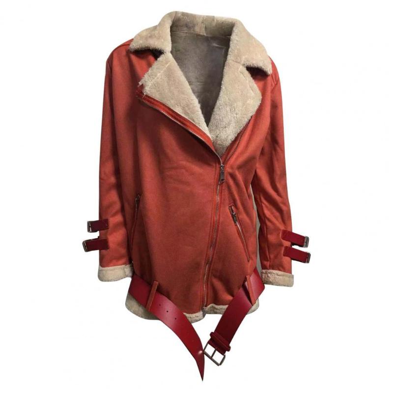 

Women' Jackets Casual Women Jacket Outwear Lapel Keep Warmth Zipper Closure Thickened Coat For Winter Clothes, Black