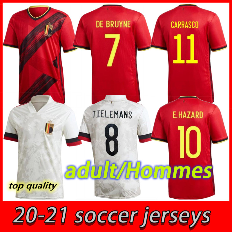 

20 21 Belgium Home away soccer jersey LUKAKU HAZARD KOMPANY DE BRUYNE MERTENS Jerseys 2021 Adult man sports football shirt, Black