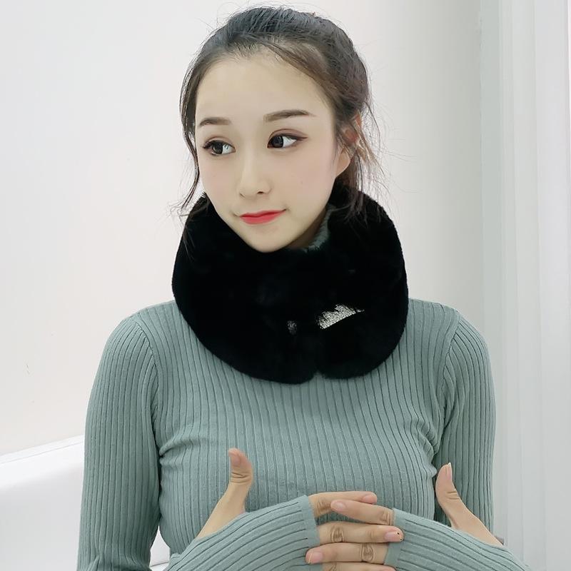 

Scarves Winter Scarf Neckerchief Fur Muffler With Sequins Belt WME19