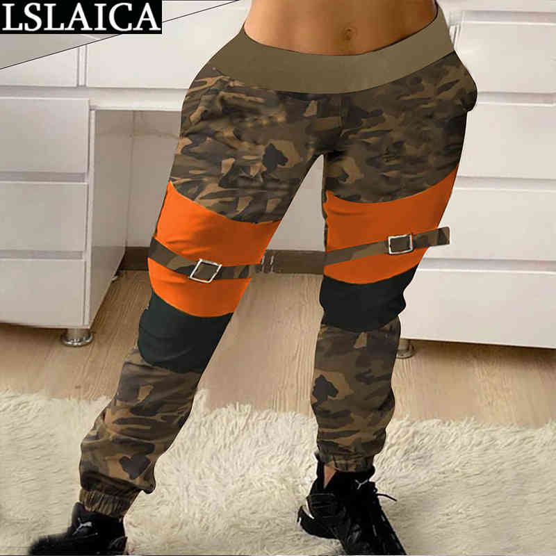 

Sweatpants Women Loose Camouflage Printing Trousers Casual Fashion Elastic Waist Streetwear Spodnie Dresowe Damskie 210520, Black