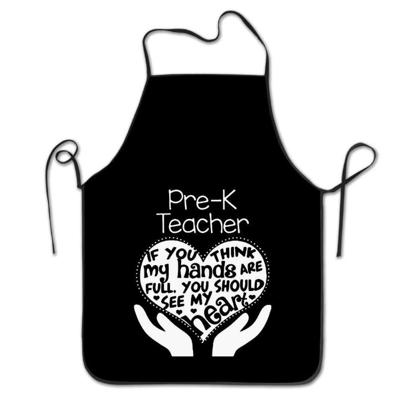 

Teacher Christmas Apron - Cooking Kitchen Chef Barber Bib Aprons For Women Men