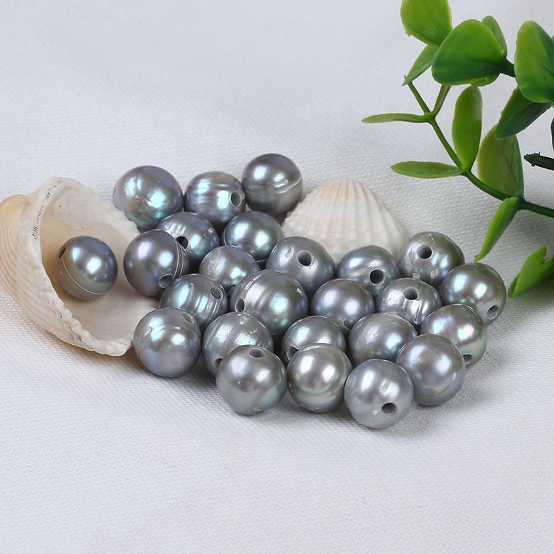 

Other Wholesale 12-14mm Freshwater Gray Potato Loose Pearls Drilled Big Hole For Jewelry Making
