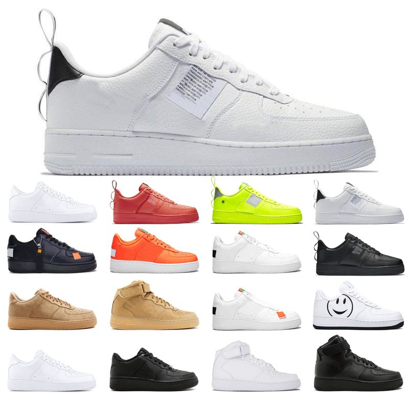 

Running Shoes Mens Womens Sneakers 1 White High Low Black Wheat Have a day Just Orange Utility Volt Sports Flat Shoe Original Jogging walking Top Quality, Black high
