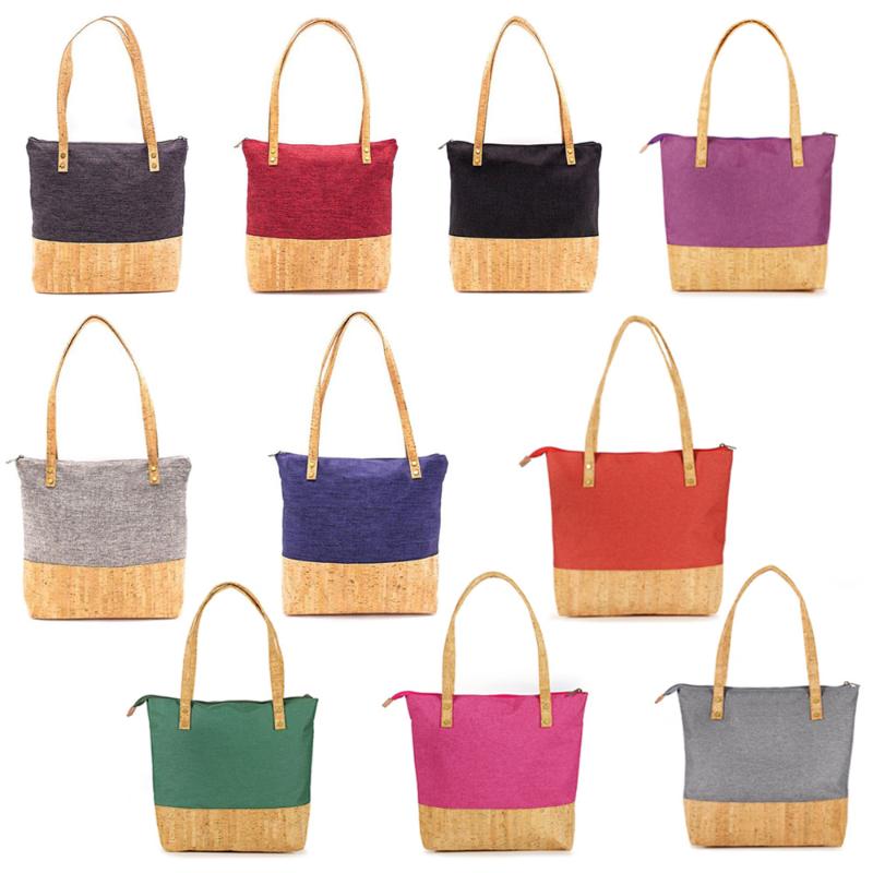

Duffel Bags 2021 Canvas Women's Bag Cork Tote Reable Environmental Protection Fashion Large Capacity Trend Luxury Ladies